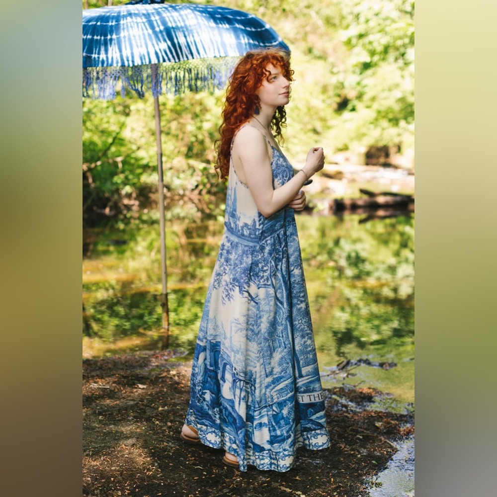 ⭐️Market of Stars⭐️ Let the Light In Vintage Artwork Boho Adjustable Strap Dress - Picture 10 of 16